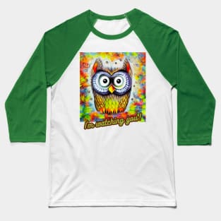 Colorful Owl Baseball T-Shirt